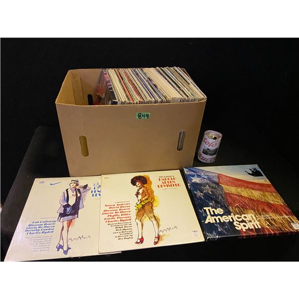 Large box of record LPs various artists