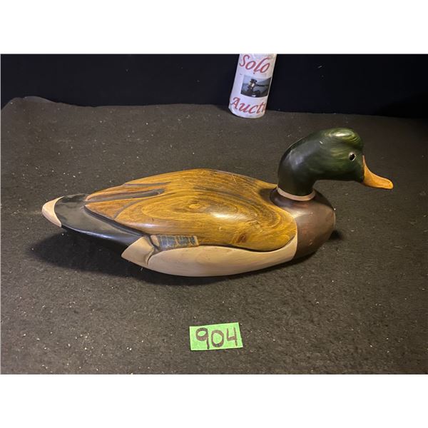 Duck decoy signed by Tom Taber (wood)