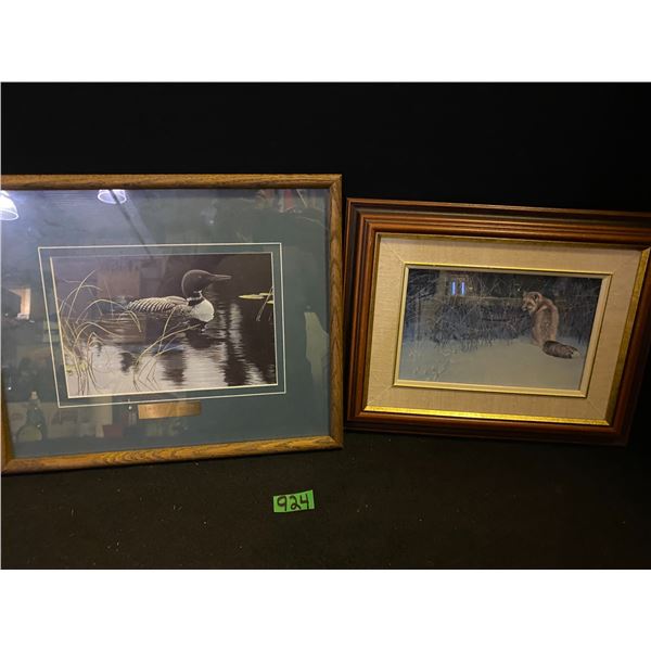 2 Prints by Robert Bateman, not signed, framed