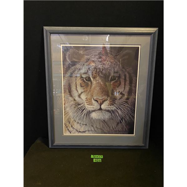 Robert Bateman framed Tiger print 1998, 31" x 27"