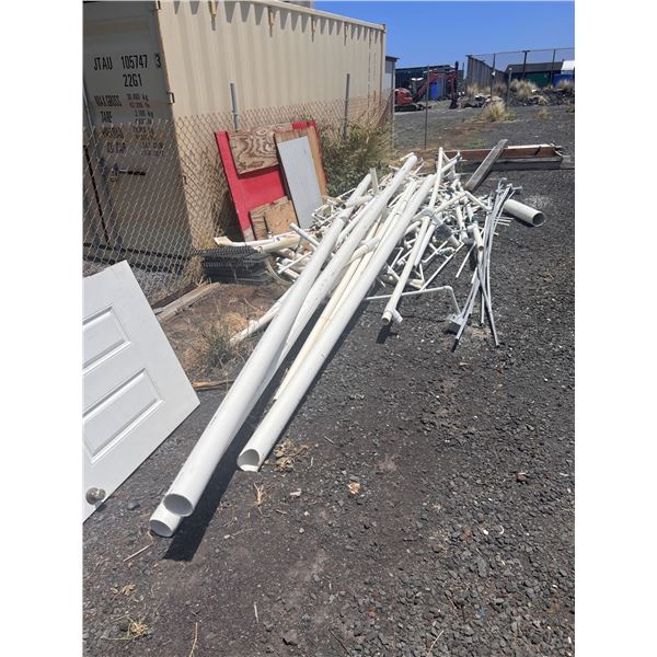 Multiple PVC Pipe Sections & Plumbing Fittings, Misc Sizes