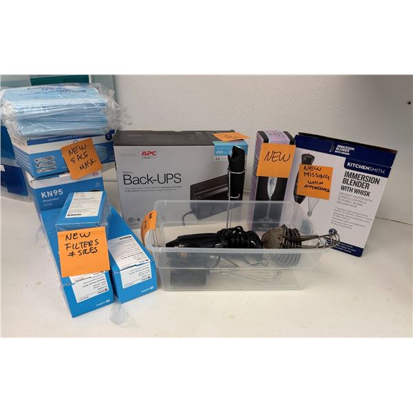 New KitchenSmith Immersion Blender, APC Back-Ups, Cytiva Filter Capsules, Masks, etc