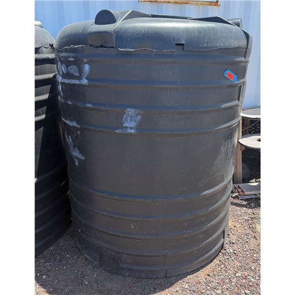 Black Cylindrical Water Storage Tank Approx. 60" Dia, 75"H (cracked)