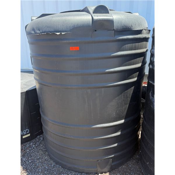 Black Cylindrical Water Storage Tank Approx. 60" Dia, 75"H (cracked)