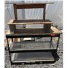 Image 1 : Metal 2-Tier Shelf w/ Wooden Upper Unit 51"  x 60"H