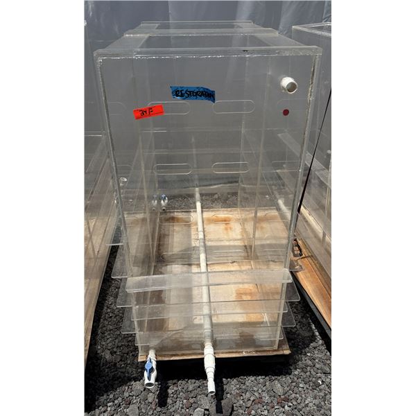 Enclosed Clear Tank w/ Slatted Top & Piping 48" x 24" x 50"H
