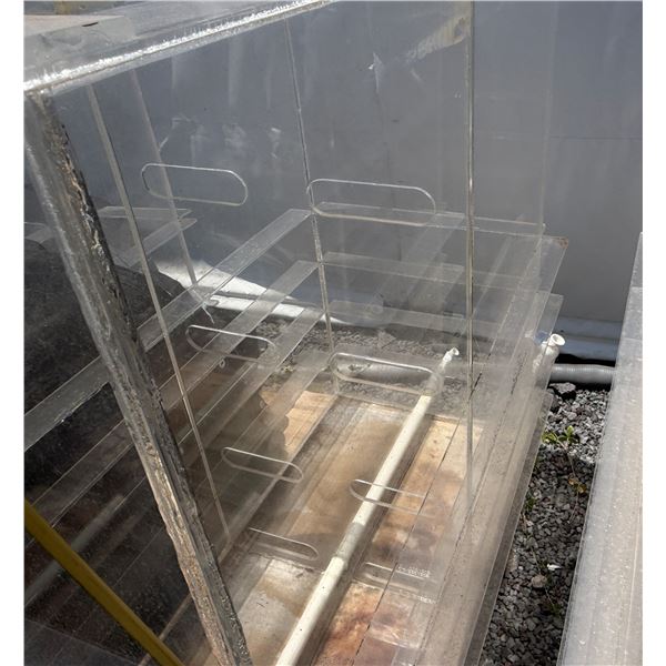 Enclosed Clear Tank w/ Open Top & Piping 48" x 24" x 50"H
