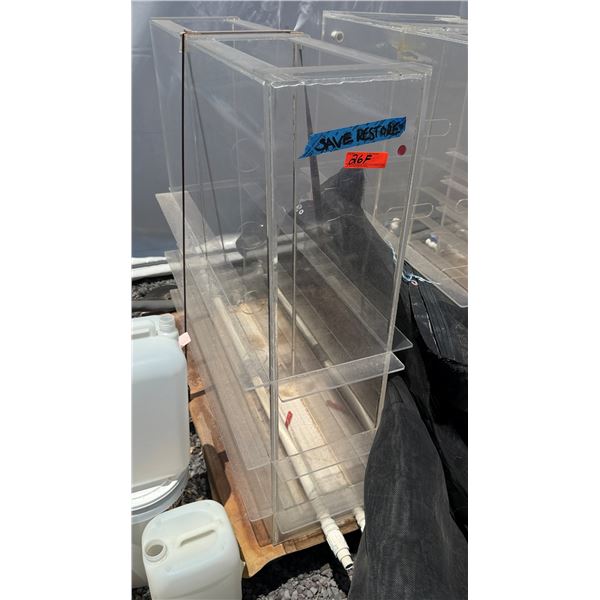 Enclosed Clear Tank w/ Open Top & Piping 48" x 12" x 48"H