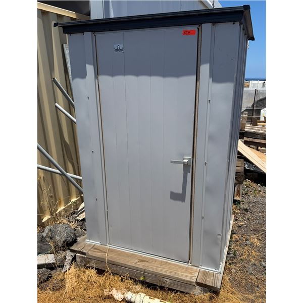 Arrow Gray Solid Door Storage Shed (contents not included)