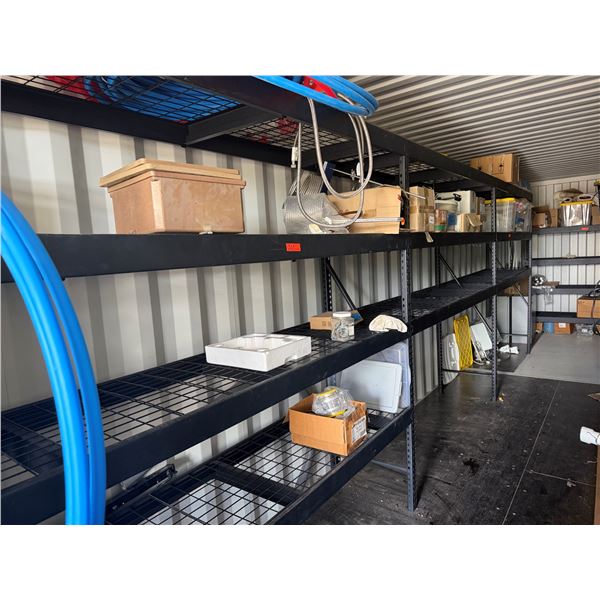 Qty 7 Black Metal Adjustable Shelving Units 74" x 24" x 72"H & 90"H (contents not included)