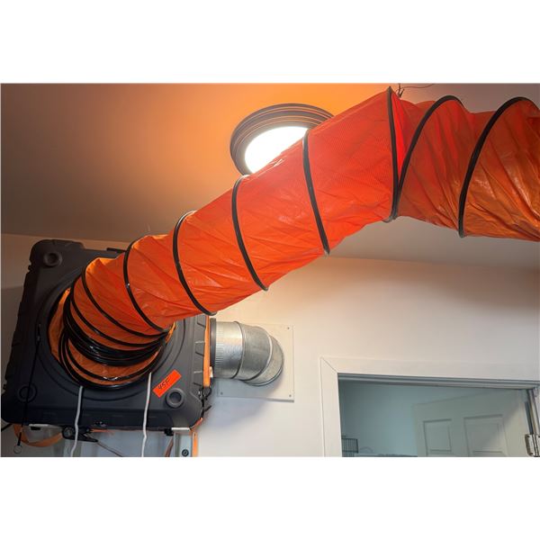 Utility Blower Setup w/ Wall-Mount Air Machine & Orange Duct Hose