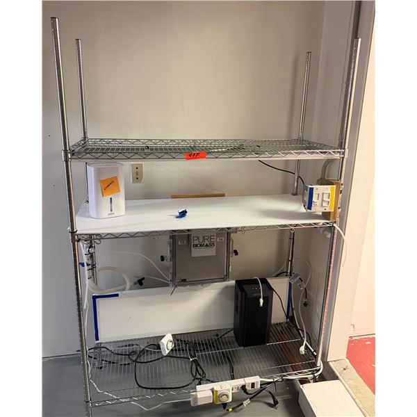 Shelving Unit w/ Lights & Tubing 48" x 18" x 64.5"H