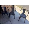 Image 1 : Qty 3 Black Metal Chairs 14" x 14"