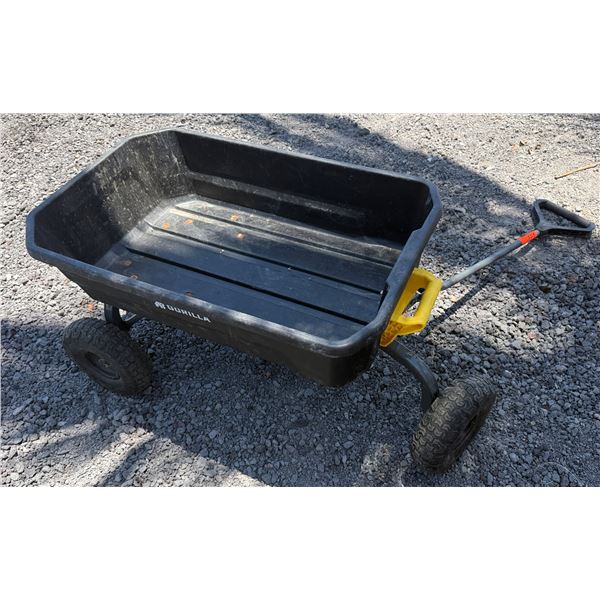 Gorilla Poly Utility Cart w/ Pull-Handle 35" x 23" x 9"H (cart depth)