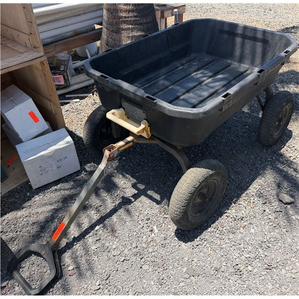 Black Poly Utility Cart w/ Pull-Handle 48" x 34" x 13"H (cart depth)