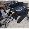 Image 1 : Black Poly Utility Cart w/ Pull-Handle 48" x 34" x 13"H (cart depth)