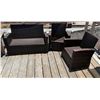 Image 1 : Woven Outdoor Love Seat w/ 2 Matching Armchairs & Side Table, Misc Sizes