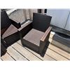 Image 2 : Woven Outdoor Love Seat w/ 2 Matching Armchairs & Side Table, Misc Sizes