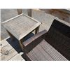 Image 6 : Woven Outdoor Love Seat w/ 2 Matching Armchairs & Side Table, Misc Sizes