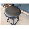 Image 3 : Adjustable Height Padded Shop Stool w/ Footrail 14" Dia,