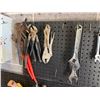 Image 3 : Multiple Hand Tools on Pegboard Rack: Wrenches, Pliers, Snips, Screwdrivers, etc