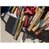 Image 9 : Multiple Hand Tools: Mallets, Pry Bars, Pliers, Snips, Files, Caulking Gun, Angle Clamps, etc
