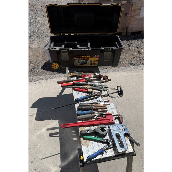 DeWalt Rolling Toolbox w/ Hand Tools: Wrenches, Stapler, Files, Snips, etc