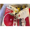 Image 5 : Qty 2 Bins Sanding Discs, Felt Blankets, Sandpaper, etc