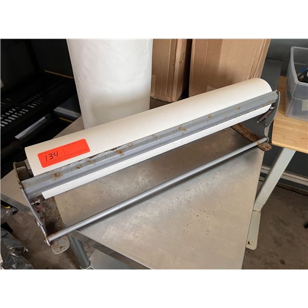 Paper Roll Dispenser 24" w/ 3 Spare Rolls White Paper Stock