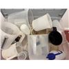 Image 2 : Plastic Labware: Multiple measuring Cups, Funnels, Spray Bottles, Dispensing Bottles, etc Misc Sizes