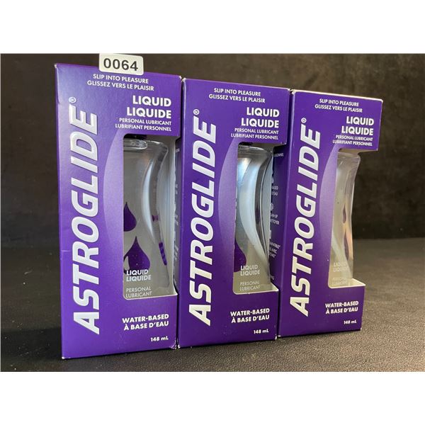 3 Boxes of ASTROGLIDE Water-Based Personal Lubricant/Lubes (148ml Each) - New Sealed