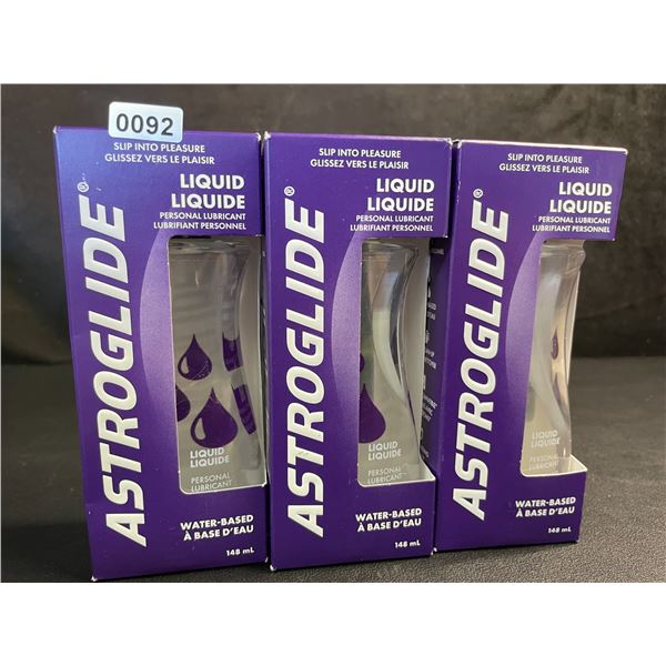 3 Boxes of ASTROGLIDE Water-Based Personal Lubricant/Lubes (148ml Each) - New Sealed