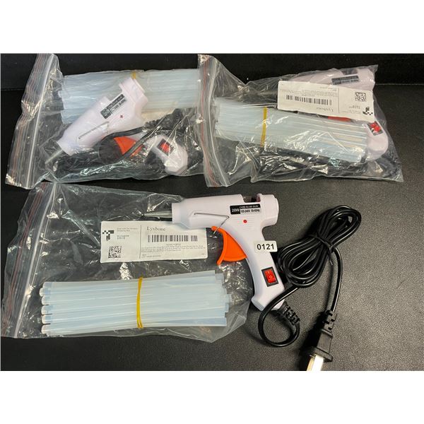 3 Mini Hot Glue Guns (20W); White Glue Guns with Glue Sticks - Multi-Purpose; Great for DIY/Crafts
