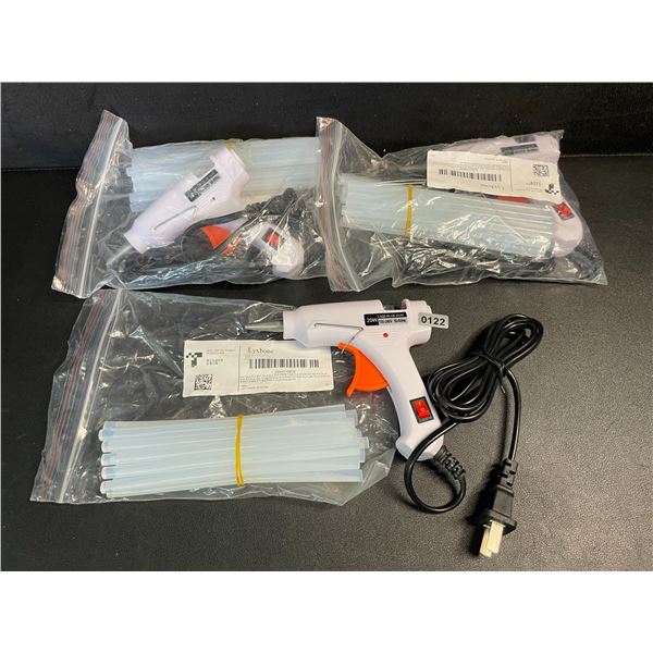 3 Mini Hot Glue Guns (20W); White Glue Guns with Glue Sticks - Multi-Purpose; Great for DIY/Crafts