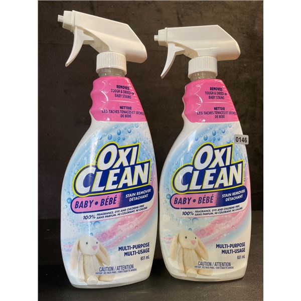 Lot of 2 Oxi-Clean Multi-Purpose Stain Remover Sprays (651ml) for Tough/Dried Stains - New
