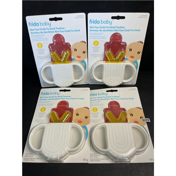Lot of 4 Frida Baby Not-Too-Cold-To-Hold Teethers (For 3+ Months) Freezable Teethers - New Sealed