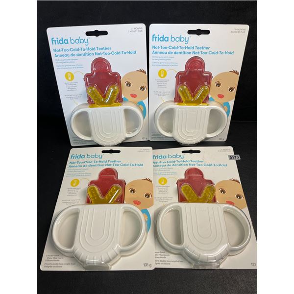 Lot of 4 Frida Baby Not-Too-Cold-To-Hold Teethers (For 3+ Months) Freezable Teethers - New Sealed