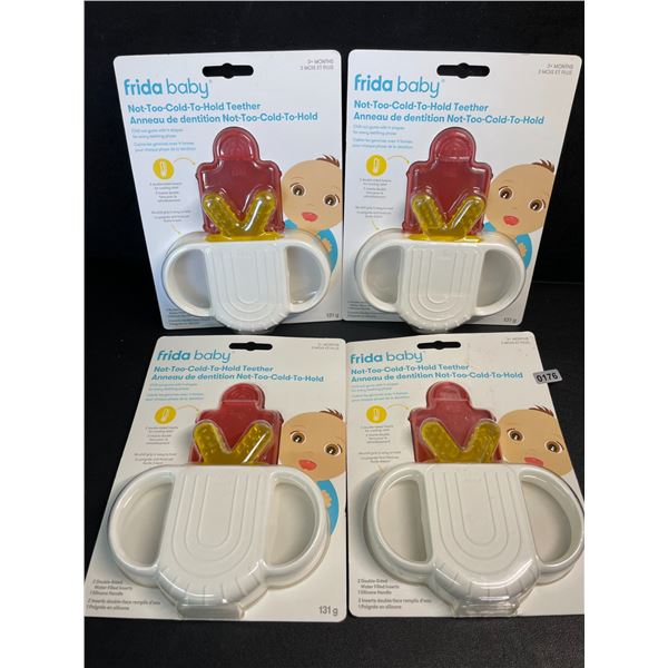 Lot of 4 Frida Baby Not-Too-Cold-To-Hold Teethers (For 3+ Months) Freezable Teethers - New Sealed