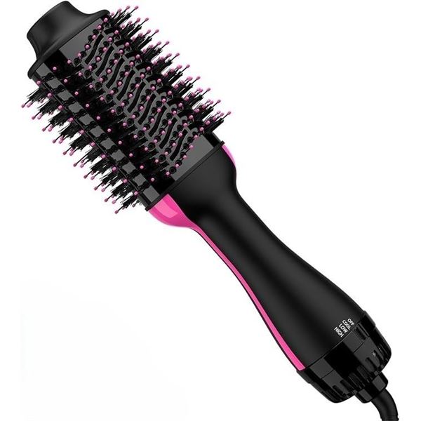 One-Step Hot Air Brush Hair Styling Tool/Hair Dryer & Styler Brush - Pink/Black - Brand New!
