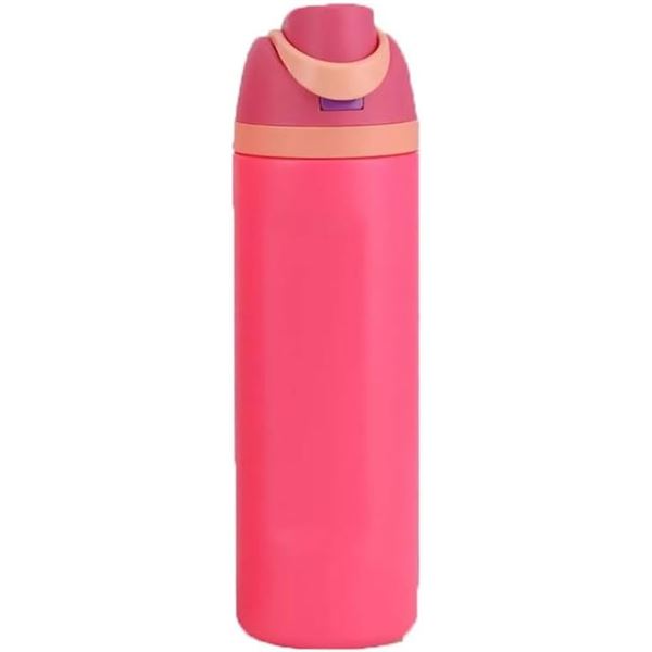 Pink Insulated Stainless Steel Water Bottle (24oz) Wide-Mouth Opening; BPA-Free - New