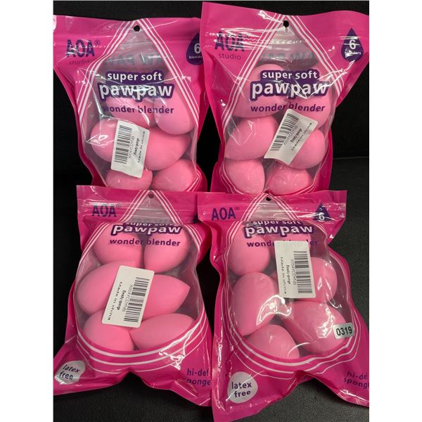 4 Packs (6PCS each) Super Soft Makeup Wonder Blenders/Beauty Cosmetic Blenders (Pink) - New