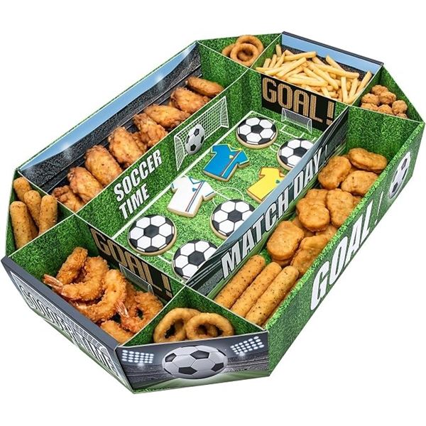 Sports/Soccer Food Serving Tray/Appetizer Party Food Tray Box (Large 24" x 15") - New Sealed