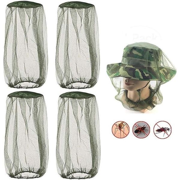 Lot of 8 Mosquito Head Nets/Face Mesh Covers for Insect/Mosquito/Bee Protection - New