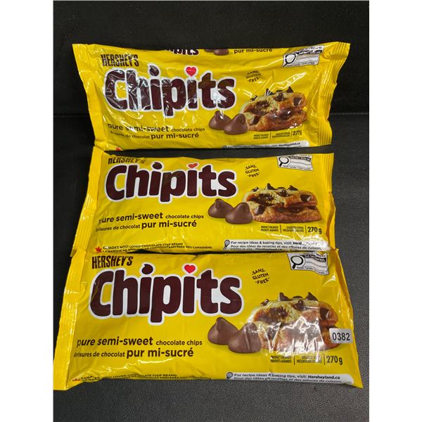 3 Bags of Hershey's Chipits (270g) Pure Semi-Sweet Chocolate Chips - New Sealed