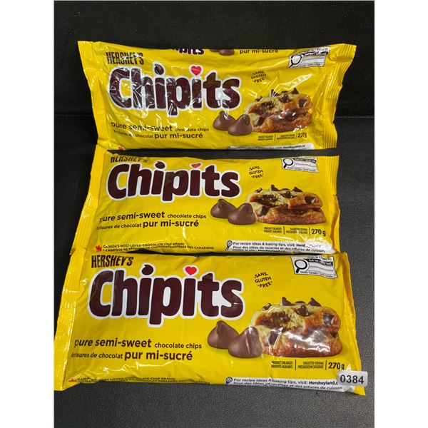 3 Bags of Hershey's Chipits (270g) Pure Semi-Sweet Chocolate Chips - New Sealed