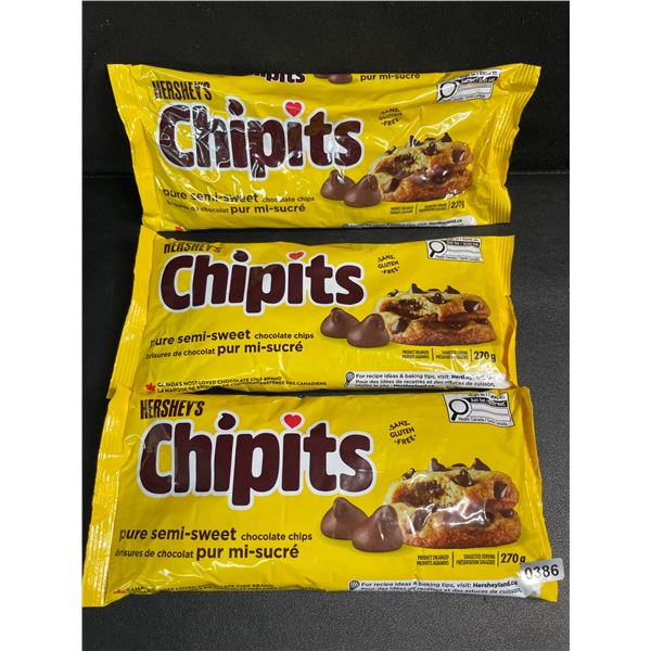 3 Bags of Hershey's Chipits (270g) Pure Semi-Sweet Chocolate Chips - New Sealed