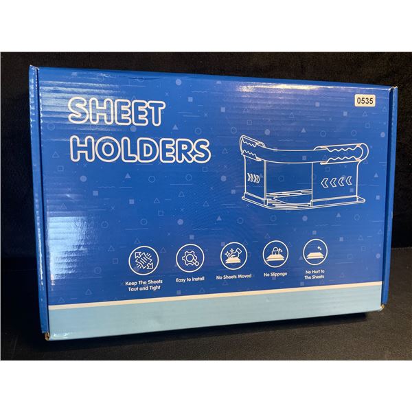 Locking Bed Sheet Holder Set - Keeps Bed Sheets Tight/Secure; Easy to Install - New!
