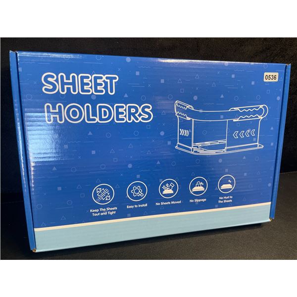 Locking Bed Sheet Holder Set - Keeps Bed Sheets Tight/Secure; Easy to Install - New!