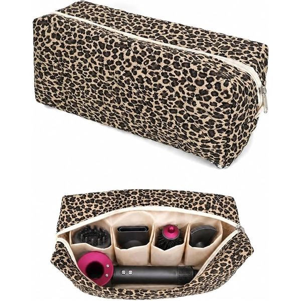 Hair Styling Tools Storage Bag/Organizer Bag (Leopard Print) Dyson Airwrap Compatible - New