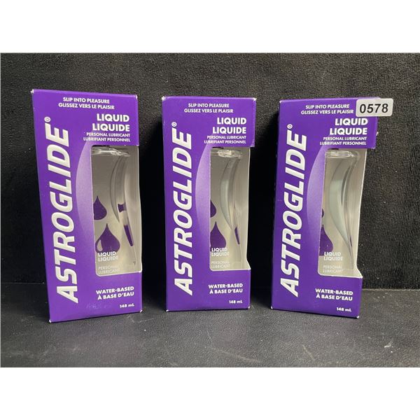 3 Boxes of ASTROGLIDE Water-Based Personal Lubricant/Lubes (148ml Each) - New Sealed